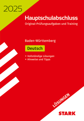 Lösungen zu Original-Prüfungen und Training Hauptschulabschluss 2025 - Deutsch 9. Klasse - BaWü